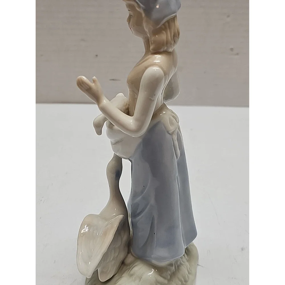 Porcelain Girl with goose‎ Shepherdess collectible figurine vintage